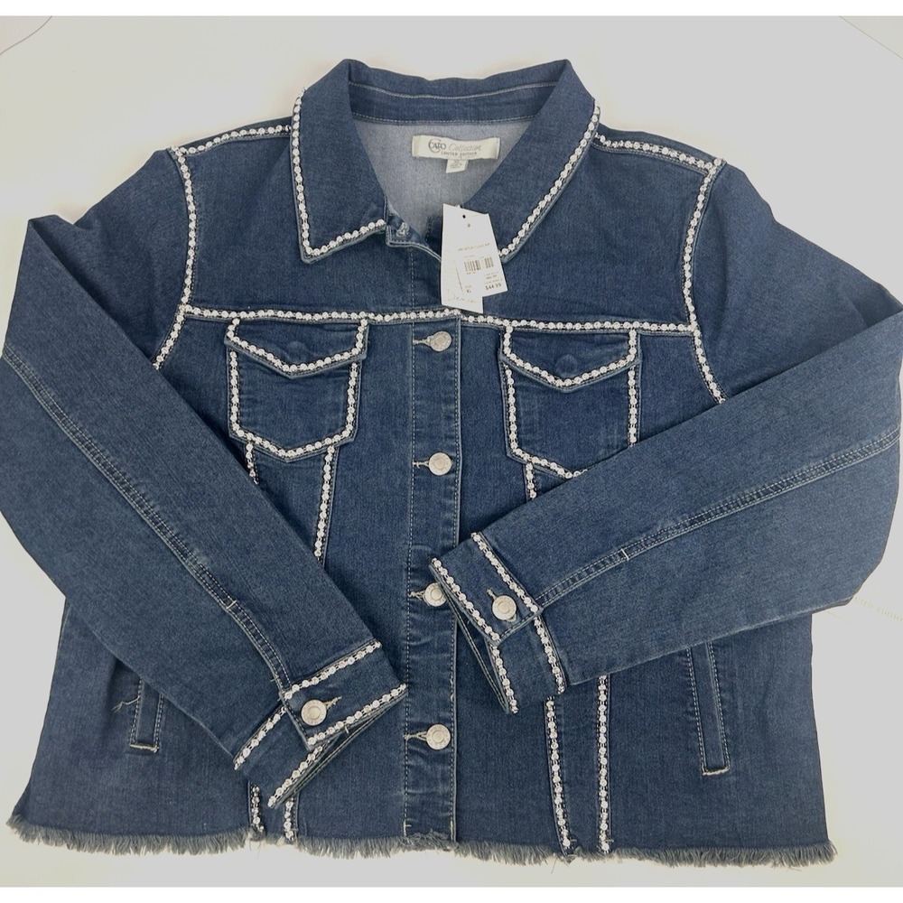 Cato Collection‎ Limited Edition CZ studded denim jean jacket NWT XL